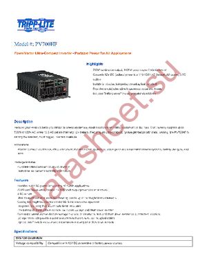 PV700HF datasheet  